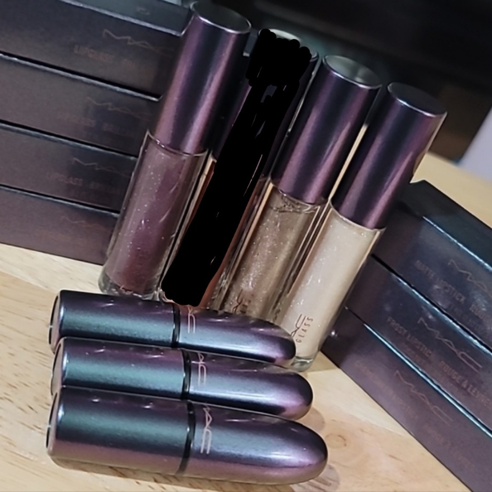 Mac mirage noir lipstick & lipglass set of 6